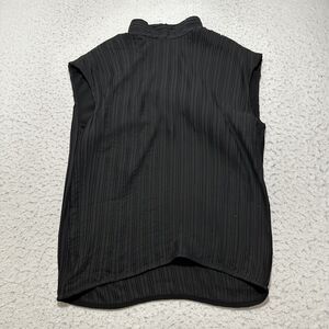 Shein Premium Women's Medium Black Lightweight Sleeveless Career Blouse Mockneck